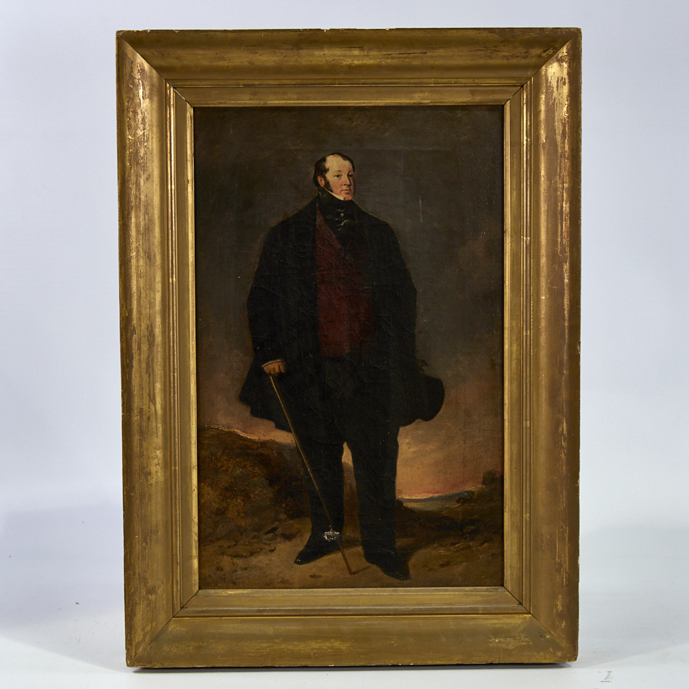 Richard Ansdell (1815 - 1885), oil on canvas, portrait of James Aspinall, unsigned, old labels and