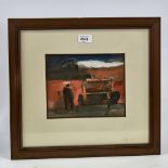 Ian Lawson (born 1931), watercolour, abstract figure, circa 1980, 7" x 8.5", framed Good condition