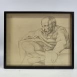 Michael Ayrton (1921 - 1975), pencil drawing on paper, portrait of William Golding, signed and dated