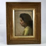 W Fitz, coloured pastels on canvas, portrait of a woman, signed and dated 1889, 20" x 16", framed