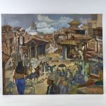 Jagdish Chit Rakr, oil on canvas, co-existence, signed and dated '85, inscribed verso, 23.5" x