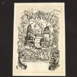 After Richard Doyle, original pen and ink design for Punch magazine, dated 1891, 6.5" x 4.5",