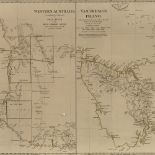 A 19th century hand coloured map of Western Australia and Van Diemen Island 1833, image 12.5" x 15",