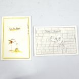 Charles Bronson, 2 original ink pencil and crayon postcards from HM Prison Wakefield, 1 dated
