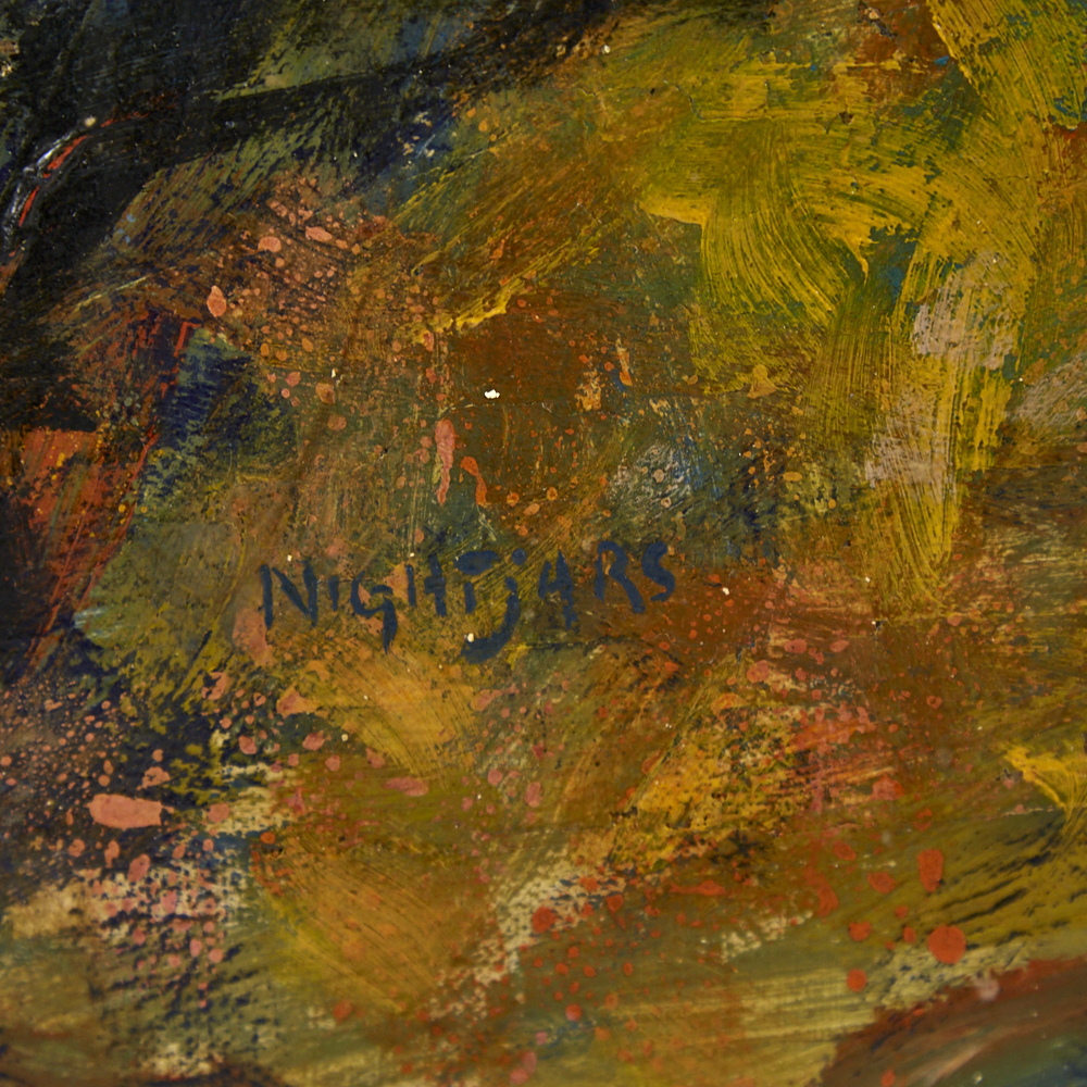 Aubrey Williams, oil on canvas, nightjars, signed and dated '69, 30" x 24", unframed Good condition, - Image 3 of 4