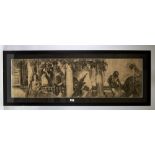 Alfred Palmer, panoramic charcoal on paper, study for a mural, RI Exhibition label verso, 14" x 47",