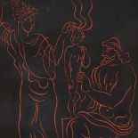 Andre Derain, original wood engraving, Mythologie, signed with estate stamp, gallery label verso,