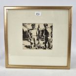 Josef Herman (1911 - 2000), ink and wash, men digging, 6.5" x 7.5", framed, provenance: Cyril Gerber