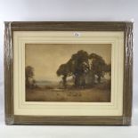 Albert Ernest Brockbank (1862-1958), watercolour of sheep herding, signed, 15" x 22", framed good