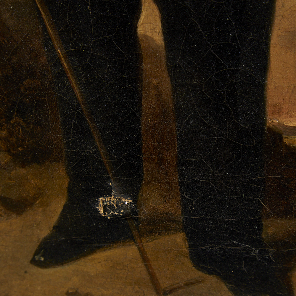 Richard Ansdell (1815 - 1885), oil on canvas, portrait of James Aspinall, unsigned, old labels and - Image 2 of 4