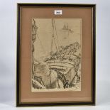 Sir David Muirhead Bone (1876 - 1953), lithograph, HMS Repulse, March 1917, signed in pencil,