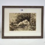 Circle of Henry Fuseli, pen and ink, Classical study, unsigned, 6" x 9", framed Very slight paper