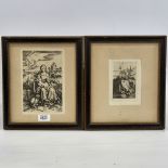After Durer, 2 19th century prints, framed (2) Good condition