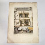 John Sell Cotman, hand coloured engraving, house in the Rue St Jean at Caen, published 1821, image