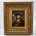 18th/19th century oil on canvas laid on board, portrait of a gentleman, unsigned, 9" x 7", framed