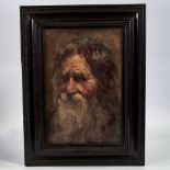 Oil on board, portrait of a man, unsigned, 14" x 9", framed Good condition
