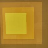 Josef Albers, colour screen print, abstract, unsigned, image 17.5" x 17", framed Good condition