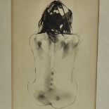 Patrick O'Regan (born 1943), ink drawing, nude study, signed, 14" x 10", framed Good condition