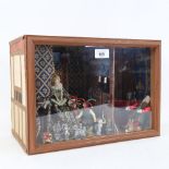 A handmade diorama interior scene wall-hanging cabinet, W36cm, H26cm, D19cm