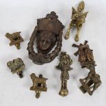 Various brass door knockers (8)