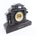 A 19th century 8-day slate-cased architectural mantel clock by Field & Co. of Aylesbury, height 33cm