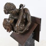 Jose Luis de Casasola, bronze sculpture, embracing nude couple, with original label and Certificate,