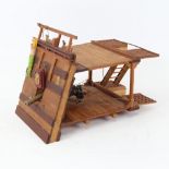 A handmade model ship cut-away diorama, L23cm, H18cm, W16cm