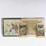 A group of Indian/Mughal watercolours and gouache paintings (6)
