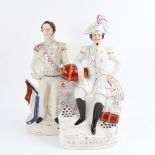 2 large Staffordshire pottery figures, comprising Napoleon, and Dundas, largest height 40cm (2)