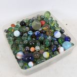 A quantity of various glass marbles (boxful)