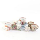 Various Chinese ceramics, including bat-shaped bowl, small famille rose narrow neck vase, tea