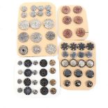 Various French jet and lustre dress buttons