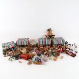 A large quantity of miniature doll's farmer's market stalls and accessories (2 boxes)