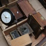 Wall clock, French telephone equipment, advertising dominos, boxes etc