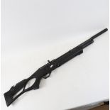 A Hatsan Flash .22 calibre air rifle, with QE shroud barrel for shot suppression and detachable 12-