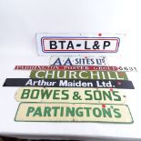 7 various enamelled signs including Arthur Maiden Ltd., Paddington Poster Group 6631 and Bowse and