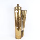 A Vintage brass hand-held fog horn with reed, height 55.5cm