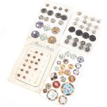 Various Vintage ornate and enamelled buttons