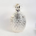 A large chrome plated pineapple ice bucket, height 33cm