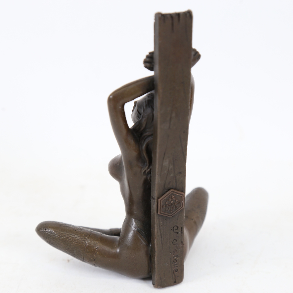 After Jean Patoue, erotic bronze sculpture, nude lady, signed, height 14cm - Bild 2 aus 2