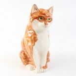 A large Babbacombe Pottery ginger cat, height 30cm