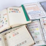 Various world postage stamps and stamp albums (7 albums)