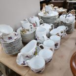 Various Royal Worcester Evesham tea and dinnerware, including tea and coffee pots, jugs, plates