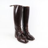 A pair of nearly new gent's lace-up leather riding boots, by Hawkins