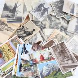 Various postcards and carte postale, including military, topographical etc
