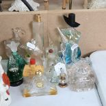 A group of Vintage glass perfume and scent bottles, including Bonzo, largest height 16cm