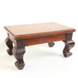 A 19th century inlaid mahogany footstool, top 37cm x 25cm, height 19cm