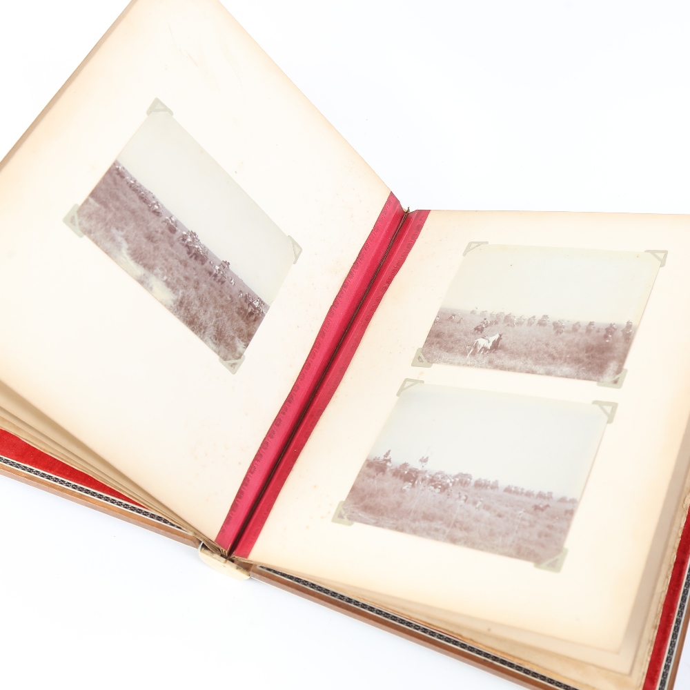 A Second World War Period Vizagapatam carved sandalwood photograph album, with double-sided detailed - Image 2 of 2