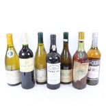 A bottle of Ricard, Chablis 2003, Burmester 1995, and 4 other bottles of wine