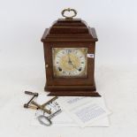 A Georgian style Elliott 8-day bracket clock, gilt-brass dial with silvered chapter ring and Roman